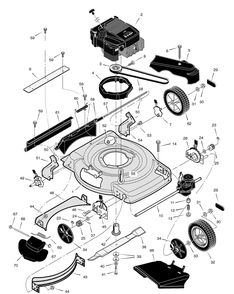 Mower Housing Assembly Diagram and Parts List for 228610X50B 2004 Briggs and Stratton Lawn Mower